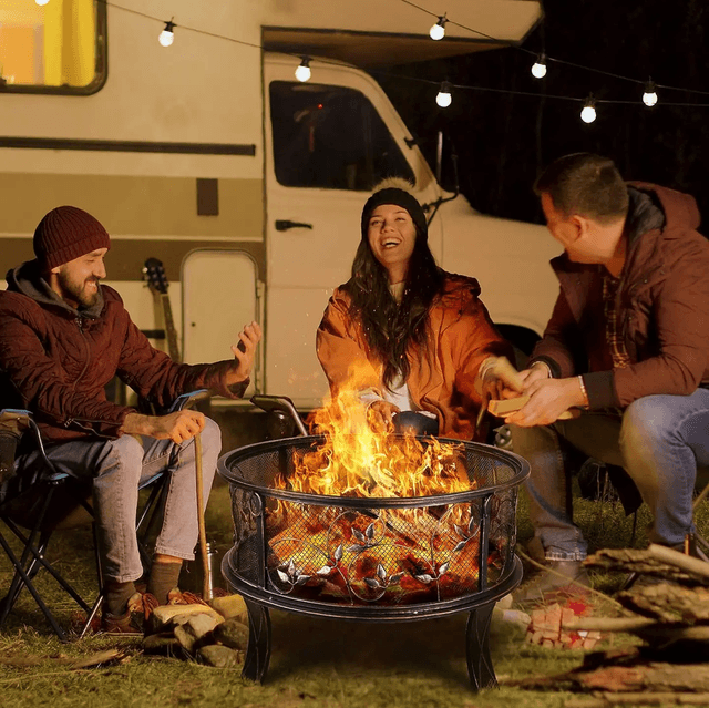 Portable Fire Pit, 27 Inch Garden Fire Bowl