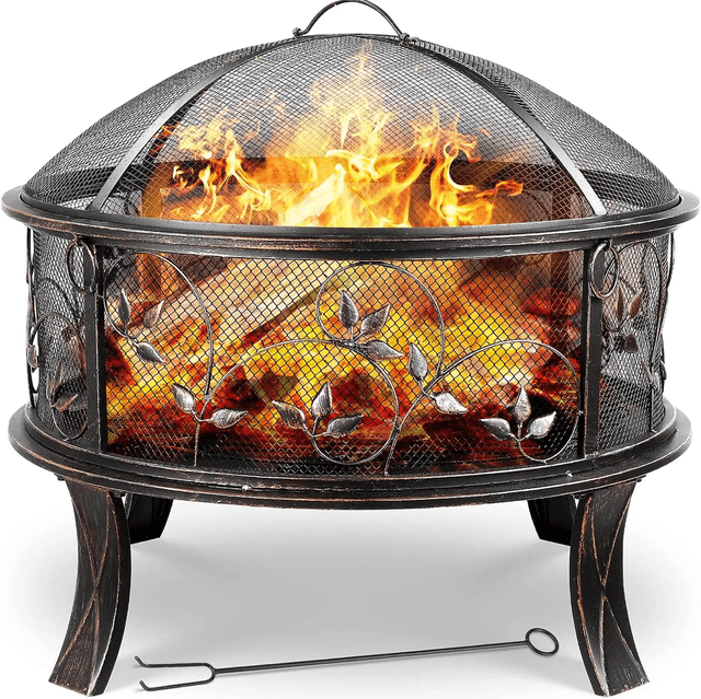 Portable Fire Pit, 27 Inch Garden Fire Bowl