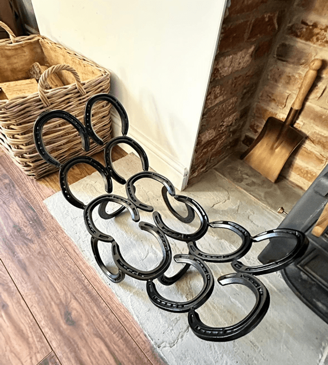 Log Holder Made from Iron / Steel Horseshoes