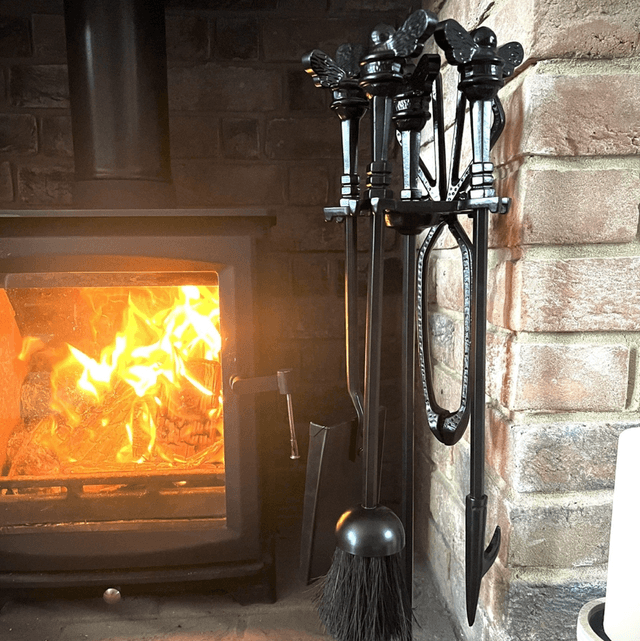 Brass Fireside Companion Set with Bee Knobs